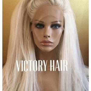 BlessWig.com Full platinum blonde root lace wig